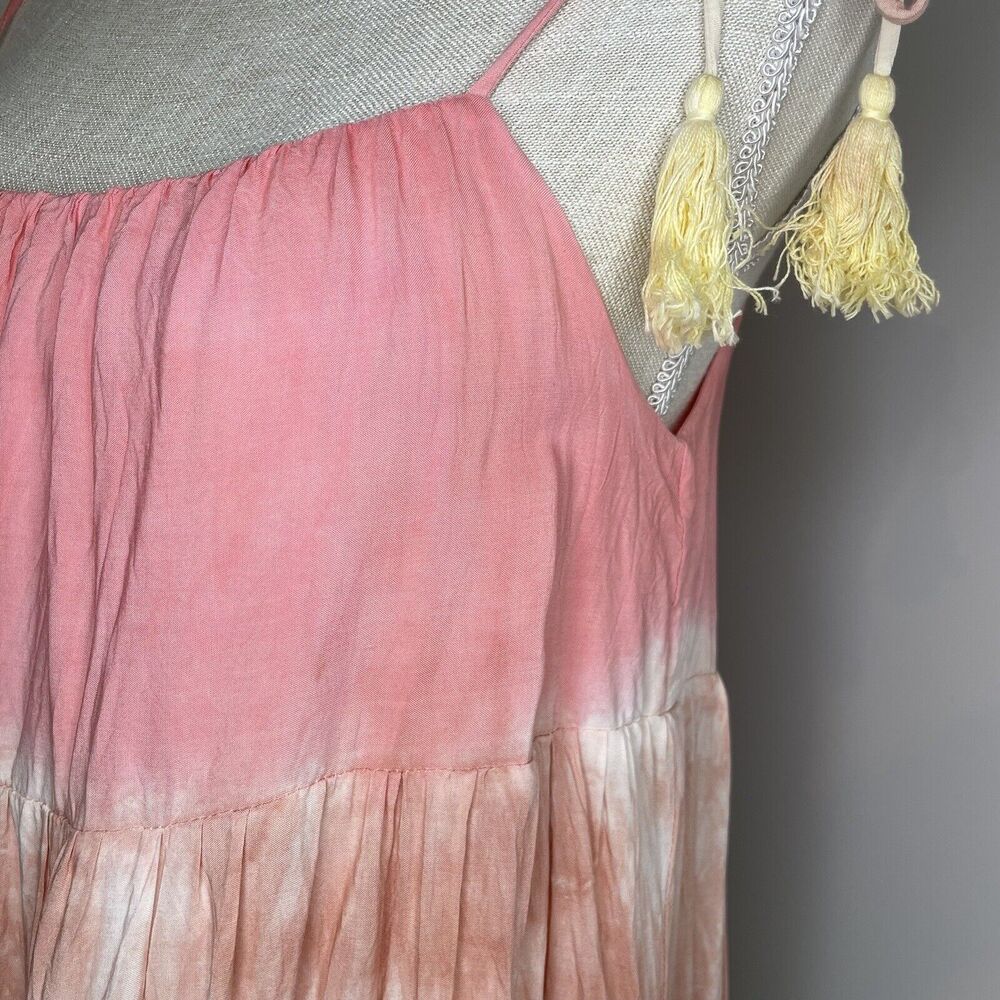 Storia Rainbow Tie Dye Color Block Knee Length Swing Trapeze Flowy Dress Size S - Picture 9 of 10